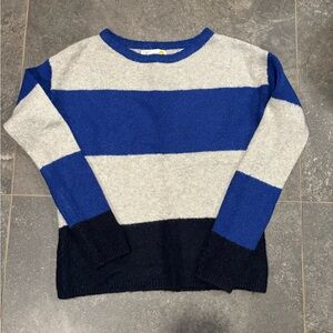 C&C California Blue and Gray Striped Sweater